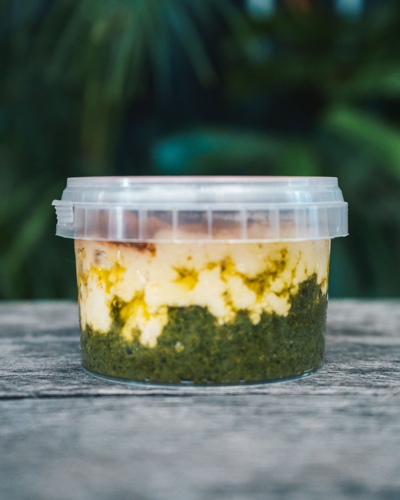 Cheese tub with pesto